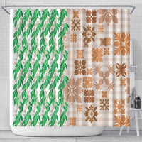 Aloha Hawaii Palaka Tuberose Lei Shower Curtain Hawaiian Quilt Seamless Style - Polynesian Pride