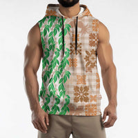 Aloha Hawaii Palaka Tuberose Lei Sleeveless Hoodie Hawaiian Quilt Seamless Style - Polynesian Pride