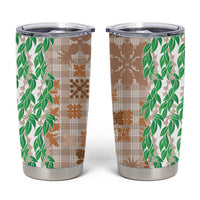 Aloha Hawaii Palaka Tuberose Lei Tumbler Cup Hawaiian Quilt Seamless Style - Polynesian Pride