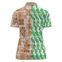 Aloha Hawaii Palaka Tuberose Lei Women Polo Shirt Hawaiian Quilt Seamless Style LT14 - Polynesian Pride
