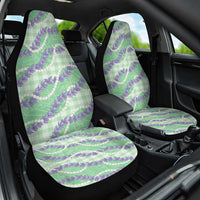 Pastel Green Hawaii Palaka Honohono Pikake Car Seat Cover Hawaiian Orchid Lei Polynesian Pattern - Polynesian Pride