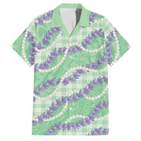 Pastel Green Hawaii Palaka Honohono Pikake Family Matching Long Sleeve Bodycon Dress and Hawaiian Shirt Hawaiian Orchid Lei Polynesian Pattern LT14 Dad's Shirt - Short Sleeve Pastel Green - Polynesian Pride