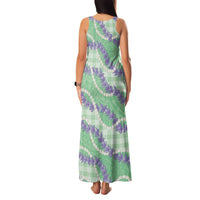 Pastel Green Hawaii Palaka Honohono Pikake Family Matching Tank Maxi Dress and Hawaiian Shirt Hawaiian Orchid Lei Polynesian Pattern LT14 - Polynesian Pride