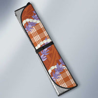 Orange Hawaii Palaka Honohono Pikake Auto Sun Shade Hawaiian Orchid Lei Polynesian Pattern - Polynesian Pride