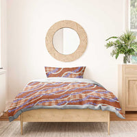 Orange Hawaii Palaka Honohono Pikake Bedding Set Hawaiian Orchid Lei Polynesian Pattern - Polynesian Pride