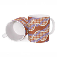 Orange Hawaii Palaka Honohono Pikake Ceramic Mug Hawaiian Orchid Lei Polynesian Pattern - Polynesian Pride