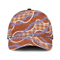 Orange Hawaii Palaka Honohono Pikake Classic Cap Hawaiian Orchid Lei Polynesian Pattern - Polynesian Pride