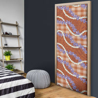 Orange Hawaii Palaka Honohono Pikake Door Cover Hawaiian Orchid Lei Polynesian Pattern - Polynesian Pride