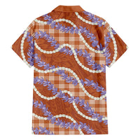 Orange Hawaii Palaka Honohono Pikake Family Matching Mermaid Dress and Hawaiian Shirt Hawaiian Orchid Lei Polynesian Pattern LT14 - Polynesian Pride