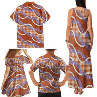 Orange Hawaii Palaka Honohono Pikake Family Matching Tank Maxi Dress and Hawaiian Shirt Hawaiian Orchid Lei Polynesian Pattern LT14 - Polynesian Pride