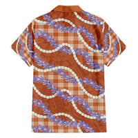 Orange Hawaii Palaka Honohono Pikake Family Matching Tank Maxi Dress and Hawaiian Shirt Hawaiian Orchid Lei Polynesian Pattern LT14 - Polynesian Pride