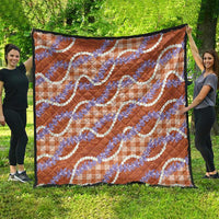 Orange Hawaii Palaka Honohono Pikake Quilt Hawaiian Orchid Lei Polynesian Pattern - Polynesian Pride