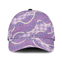 Purple Hawaii Palaka Honohono Pikake Classic Cap Hawaiian Orchid Lei Polynesian Pattern - Polynesian Pride