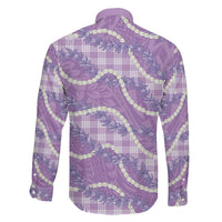 Purple Hawaii Palaka Honohono Pikake Family Matching Puletasi and Hawaiian Shirt Hawaiian Orchid Lei Polynesian Pattern LT14 - Polynesian Pride