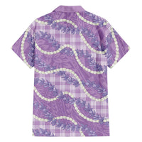 Purple Hawaii Palaka Honohono Pikake Hawaiian Shirt Hawaiian Orchid Lei Polynesian Pattern LT14 - Polynesian Pride
