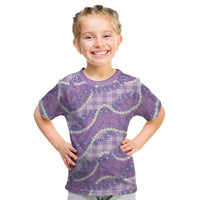 Purple Hawaii Palaka Honohono Pikake Kid T Shirt Hawaiian Orchid Lei Polynesian Pattern LT14 Purple - Polynesian Pride