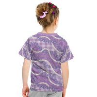 Purple Hawaii Palaka Honohono Pikake Kid T Shirt Hawaiian Orchid Lei Polynesian Pattern LT14 - Polynesian Pride