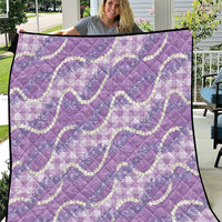 Purple Hawaii Palaka Honohono Pikake Quilt Hawaiian Orchid Lei Polynesian Pattern - Polynesian Pride