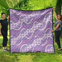 Purple Hawaii Palaka Honohono Pikake Quilt Hawaiian Orchid Lei Polynesian Pattern - Polynesian Pride