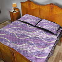 Purple Hawaii Palaka Honohono Pikake Quilt Bed Set Hawaiian Orchid Lei Polynesian Pattern - Polynesian Pride