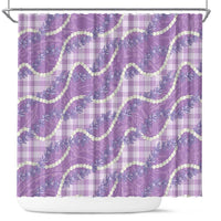Purple Hawaii Palaka Honohono Pikake Shower Curtain Hawaiian Orchid Lei Polynesian Pattern - Polynesian Pride