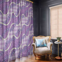 Purple Hawaii Palaka Honohono Pikake Window Curtain Hawaiian Orchid Lei Polynesian Pattern - Polynesian Pride