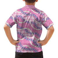 Pink Hawaii Palaka Honohono Pikake Family Matching Puletasi and Hawaiian Shirt Hawaiian Orchid Lei Polynesian Pattern - Polynesian Pride