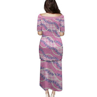 Pink Hawaii Palaka Honohono Pikake Family Matching Puletasi and Hawaiian Shirt Hawaiian Orchid Lei Polynesian Pattern - Polynesian Pride