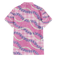 Pink Hawaii Palaka Honohono Pikake Family Matching Summer Maxi Dress and Hawaiian Shirt Hawaiian Orchid Lei Polynesian Pattern - Polynesian Pride