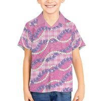 Pink Hawaii Palaka Honohono Pikake Family Matching Summer Maxi Dress and Hawaiian Shirt Hawaiian Orchid Lei Polynesian Pattern LT14 - Polynesian Pride
