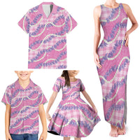 Pink Hawaii Palaka Honohono Pikake Family Matching Tank Maxi Dress and Hawaiian Shirt Hawaiian Orchid Lei Polynesian Pattern LT14 - Polynesian Pride
