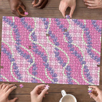 Pink Hawaii Palaka Honohono Pikake Puzzle Hawaiian Orchid Lei Polynesian Pattern - Polynesian Pride