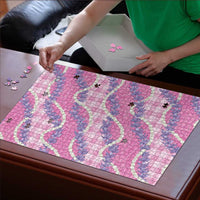 Pink Hawaii Palaka Honohono Pikake Puzzle Hawaiian Orchid Lei Polynesian Pattern - Polynesian Pride