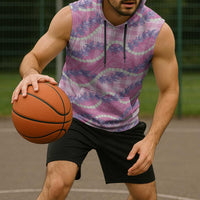 Pink Hawaii Palaka Honohono Pikake Sleeveless Hoodie Hawaiian Orchid Lei Polynesian Pattern - Polynesian Pride