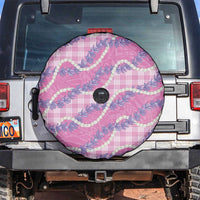Pink Hawaii Palaka Honohono Pikake Spare Tire Cover Hawaiian Orchid Lei Polynesian Pattern - Polynesian Pride