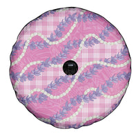 Pink Hawaii Palaka Honohono Pikake Spare Tire Cover Hawaiian Orchid Lei Polynesian Pattern - Polynesian Pride