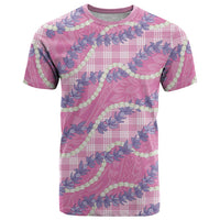 Pink Hawaii Palaka Honohono Pikake T Shirt Hawaiian Orchid Lei Polynesian Pattern - Polynesian Pride