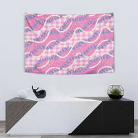 Pink Hawaii Palaka Honohono Pikake Tapestry Hawaiian Orchid Lei Polynesian Pattern - Polynesian Pride
