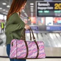 Pink Hawaii Palaka Honohono Pikake Travel Bag Hawaiian Orchid Lei Polynesian Pattern - Polynesian Pride