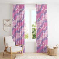 Pink Hawaii Palaka Honohono Pikake Window Curtain Hawaiian Orchid Lei Polynesian Pattern - Polynesian Pride