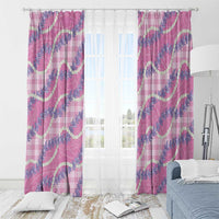 Pink Hawaii Palaka Honohono Pikake Window Curtain Hawaiian Orchid Lei Polynesian Pattern - Polynesian Pride