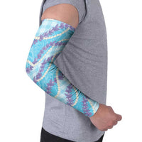 Blue Hawaii Palaka Honohono Pikake Arm Sleeves Hawaiian Orchid Lei Polynesian Pattern - Polynesian Pride