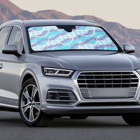 Blue Hawaii Palaka Honohono Pikake Auto Sun Shade Hawaiian Orchid Lei Polynesian Pattern - Polynesian Pride