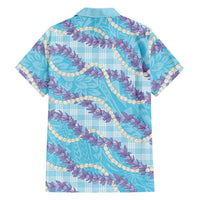 Blue Hawaii Palaka Honohono Pikake Family Matching Mermaid Dress and Hawaiian Shirt Hawaiian Orchid Lei Polynesian Pattern LT14 - Polynesian Pride