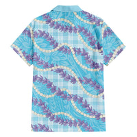 Blue Hawaii Palaka Honohono Pikake Family Matching Tank Maxi Dress and Hawaiian Shirt Hawaiian Orchid Lei Polynesian Pattern LT14 - Polynesian Pride