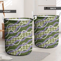 Green Hawaii Palaka Honohono Pikake Laundry Basket Hawaiian Orchid Lei Polynesian Pattern - Polynesian Pride