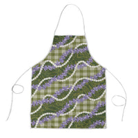 Green Hawaii Palaka Honohono Pikake Apron Hawaiian Orchid Lei Polynesian Pattern - Polynesian Pride