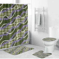 Green Hawaii Palaka Honohono Pikake Bathroom Set Hawaiian Orchid Lei Polynesian Pattern - Polynesian Pride