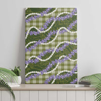 Green Hawaii Palaka Honohono Pikake Canvas Wall Art Hawaiian Orchid Lei Polynesian Pattern - Polynesian Pride