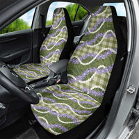 Green Hawaii Palaka Honohono Pikake Car Seat Cover Hawaiian Orchid Lei Polynesian Pattern - Polynesian Pride